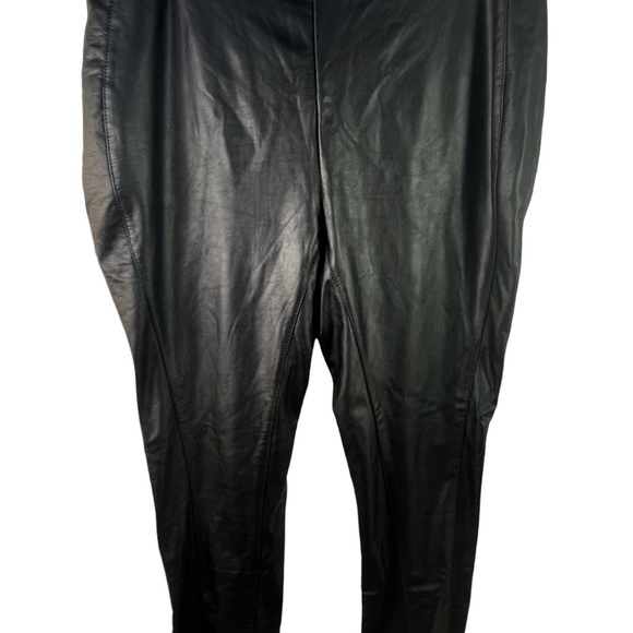 Lysse Faux Vegan Leather High Rise Black Pull On Leggings Women's Size XL - Picture 5 of 12